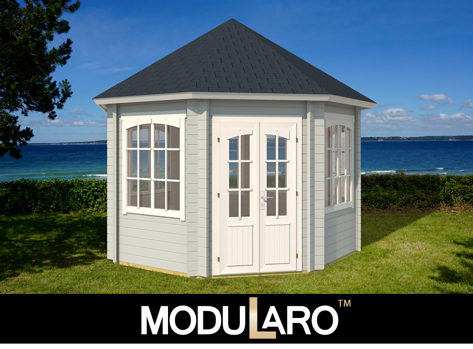 Træpavillon Modularo Lysegrå - køb nu